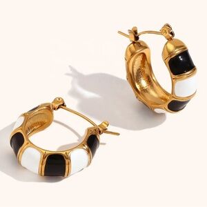 High quality stainless steel enamel hoop earrings